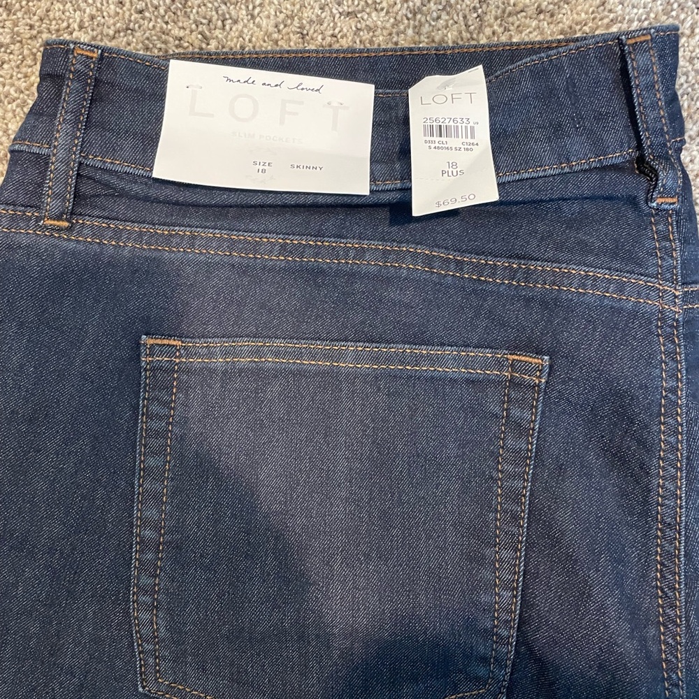 LOFT Size 18 blue jeans - skinny style - NWT!